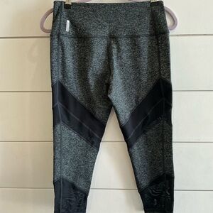 Zella Charcoal and Black  Live-in Leggings w, mesh cut outs